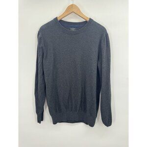 Daniel Hechter Mens Medium Sweater Gray Cotton Cashmere Pullover Preppy Minimal